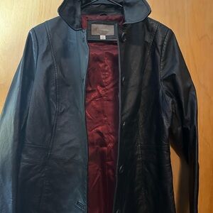 Croft & Barrow black leather jacket (L) EUC